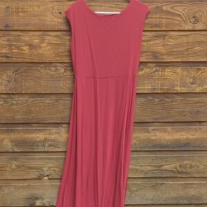 Banana Republic Pink Maxi Dress Sleeveless Crew Neck